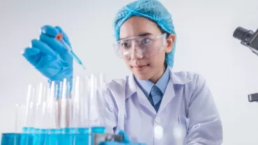 Woman scientist in a laboratory in China